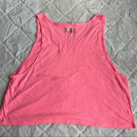 Victoria's Secret PINK | Coral Aztec Sequin Muscle Tee | Size Medium - Picture 3 of 9